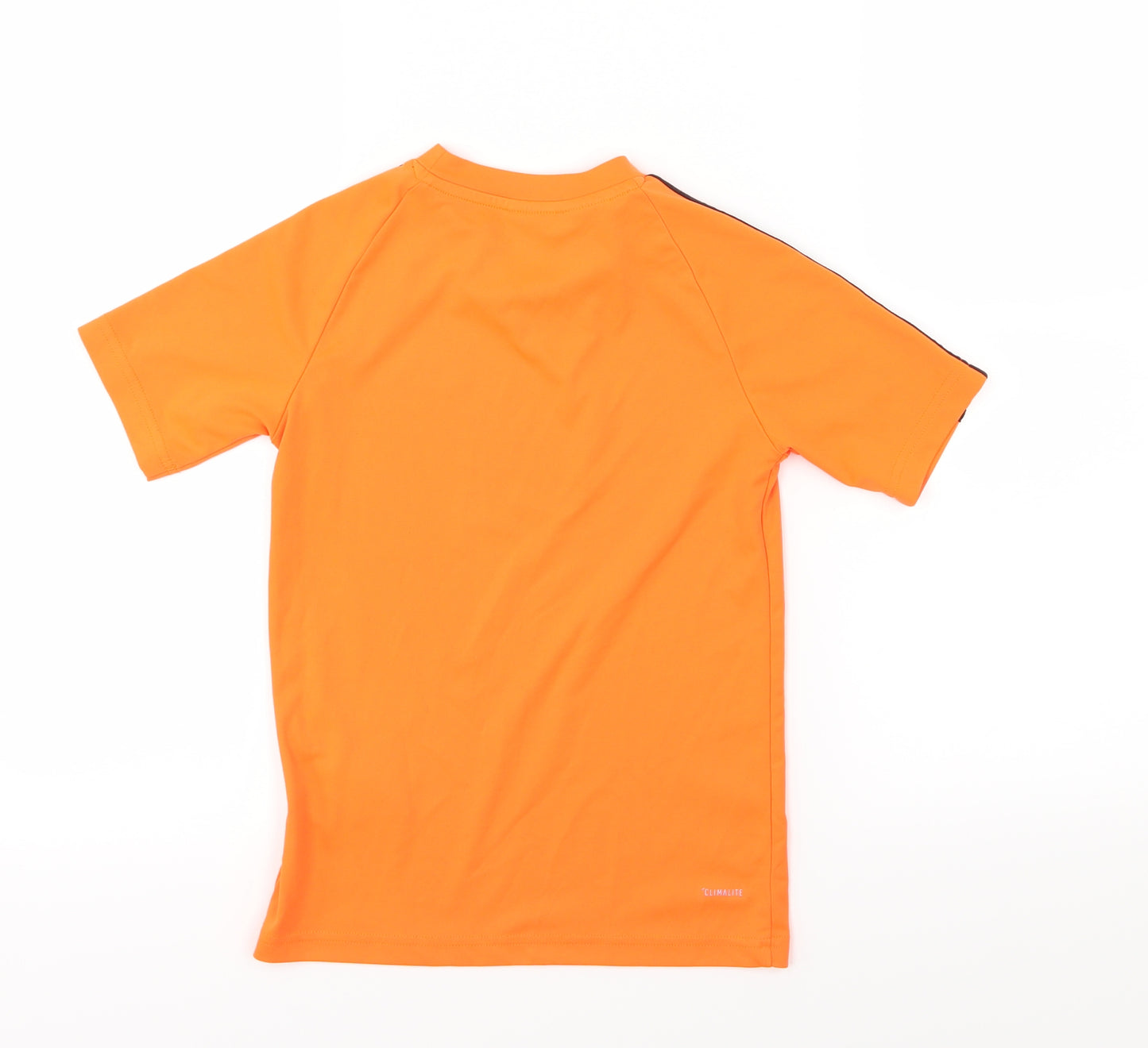 adidas Boys Orange Striped  Basic T-Shirt Size 7-8 Years