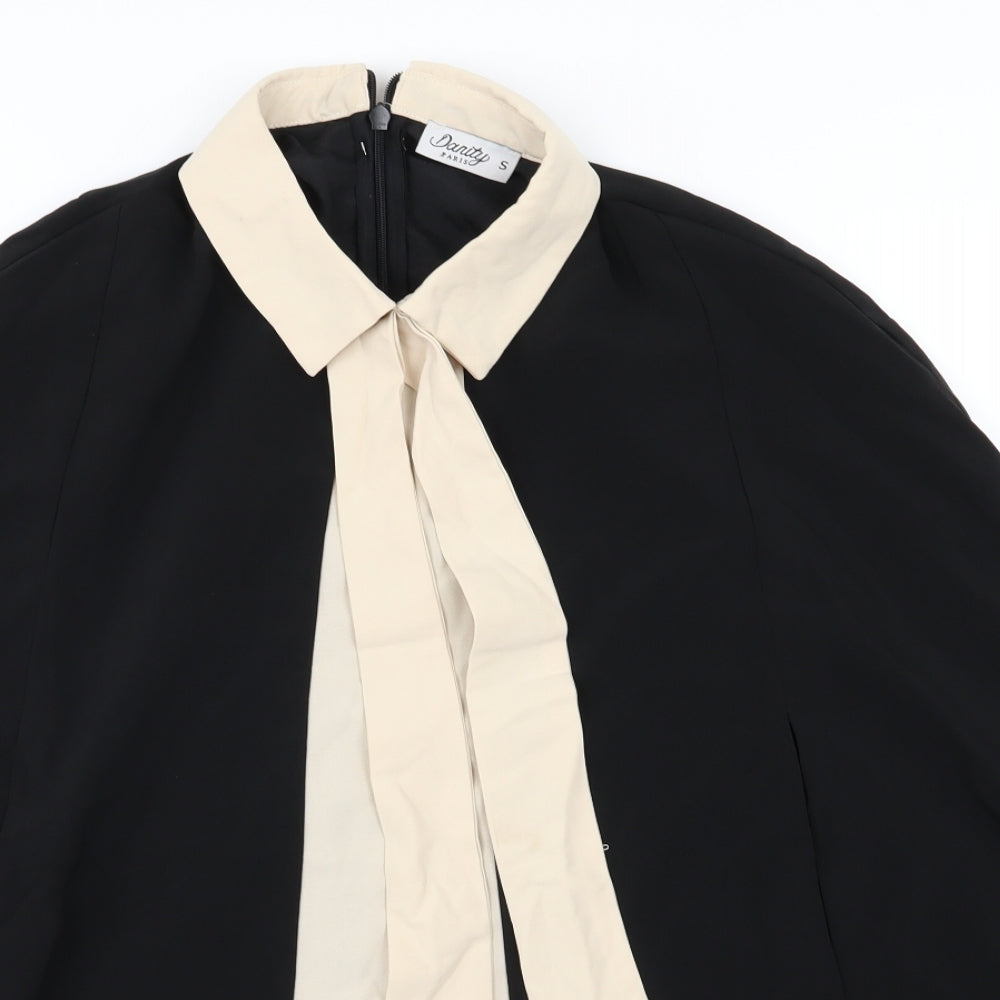 Danity Paris Womens Black  Rayon Jacket Poncho Size S