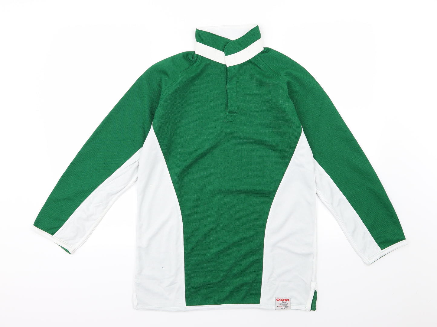Carta Sport Clothing Boys Green Striped  Basic Polo Size 14-15 Years