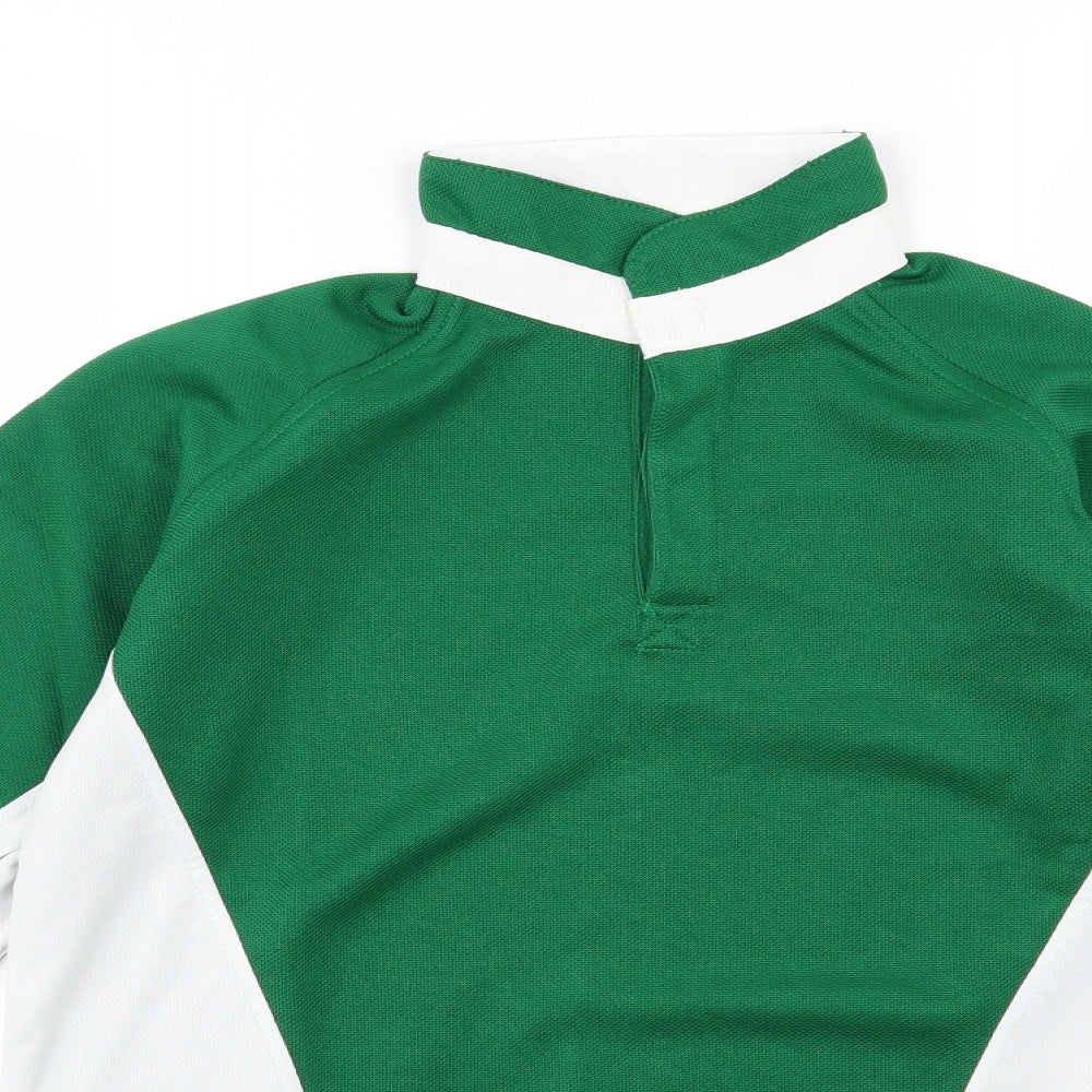 Carta Sport Clothing Boys Green Striped  Basic Polo Size 14-15 Years
