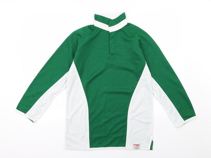 Carta Sport Clothing Boys Green Striped Basic Polo Size 13-14 Years