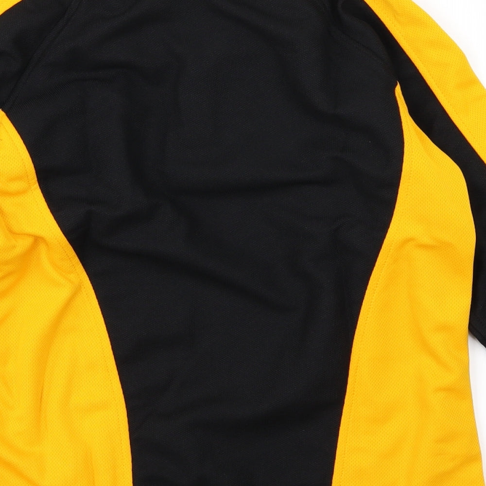 Medallion Boys Yellow Striped  Basic Polo Size 12-13 Years