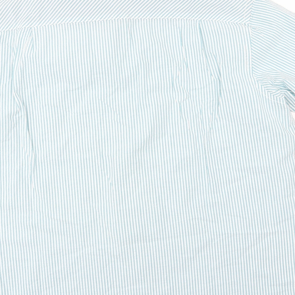 EWM Mens Green Striped   Button-Up Size XL