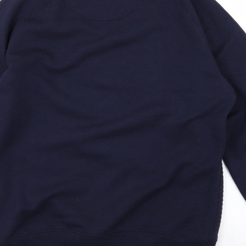 Easy Womens Blue Argyle/Diamond Jersey Pullover Sweatshirt Size M