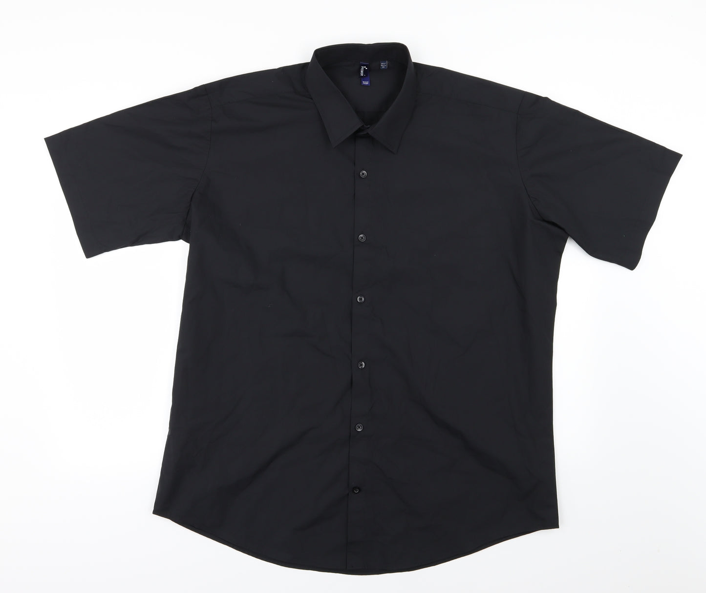 Premier Mens Black  Woven  Dress Shirt Size XL