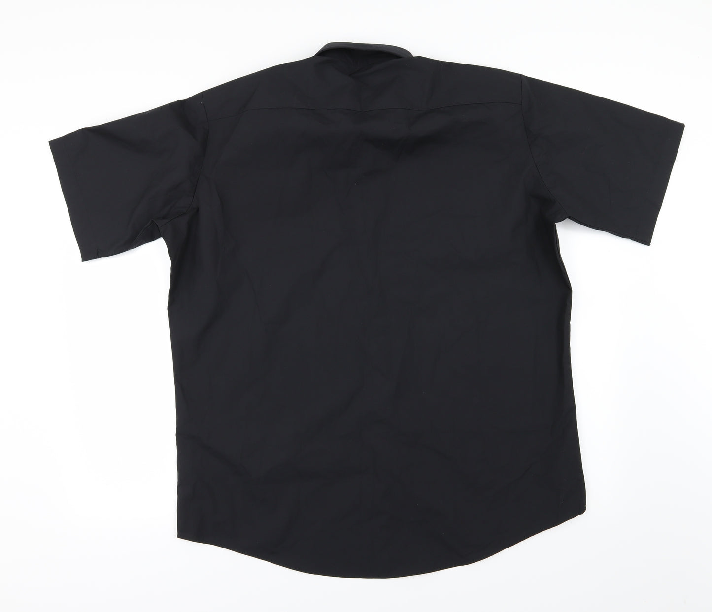 Premier Mens Black  Woven  Dress Shirt Size XL