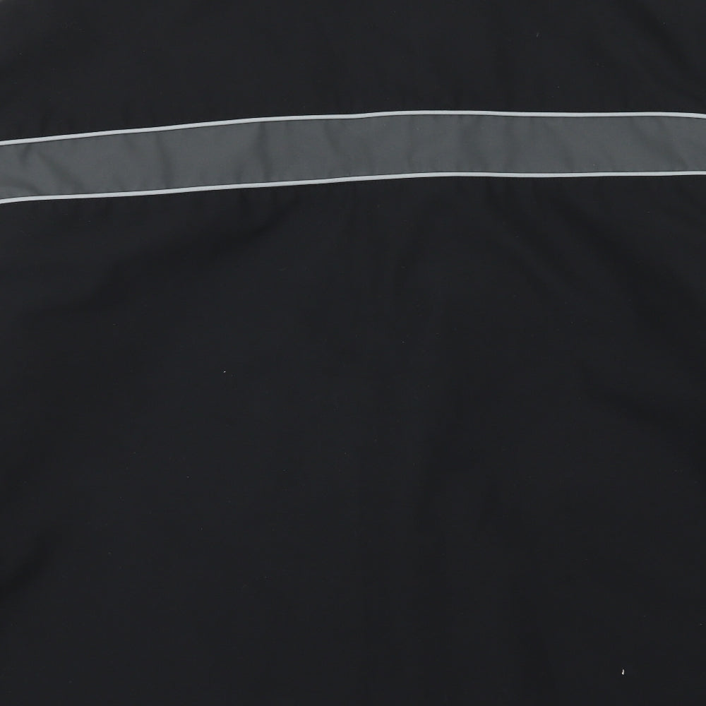 Preworn Mens Black Striped Rayon Jacket  Size 2XL