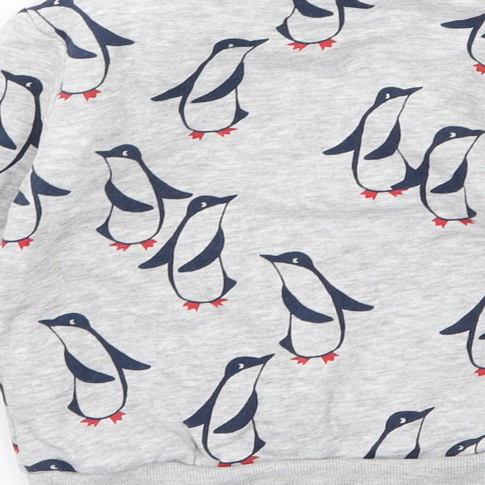 Marks and Spencer Boys Grey  Jersey Pullover Sweatshirt Size 2-3 Years  - Penguin