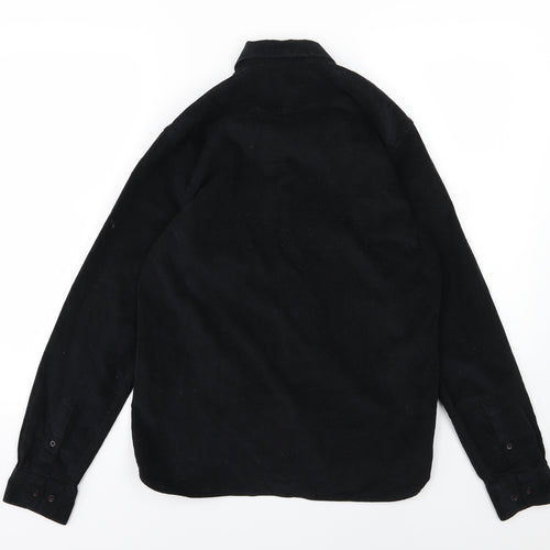 Peter Werth Mens Black  Corduroy  Button-Up Size S