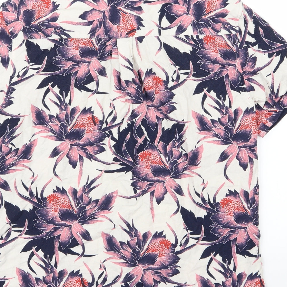 Topman Mens White Floral   Button-Up Size S