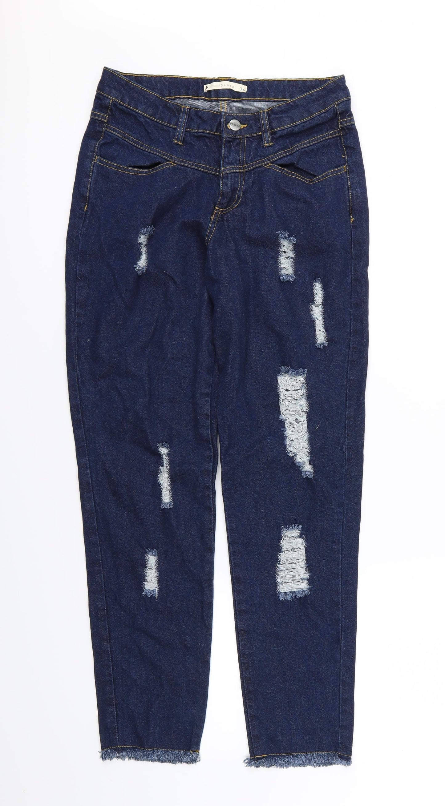 Shana Womens Blue  Denim Straight Jeans Size 8 L28 in