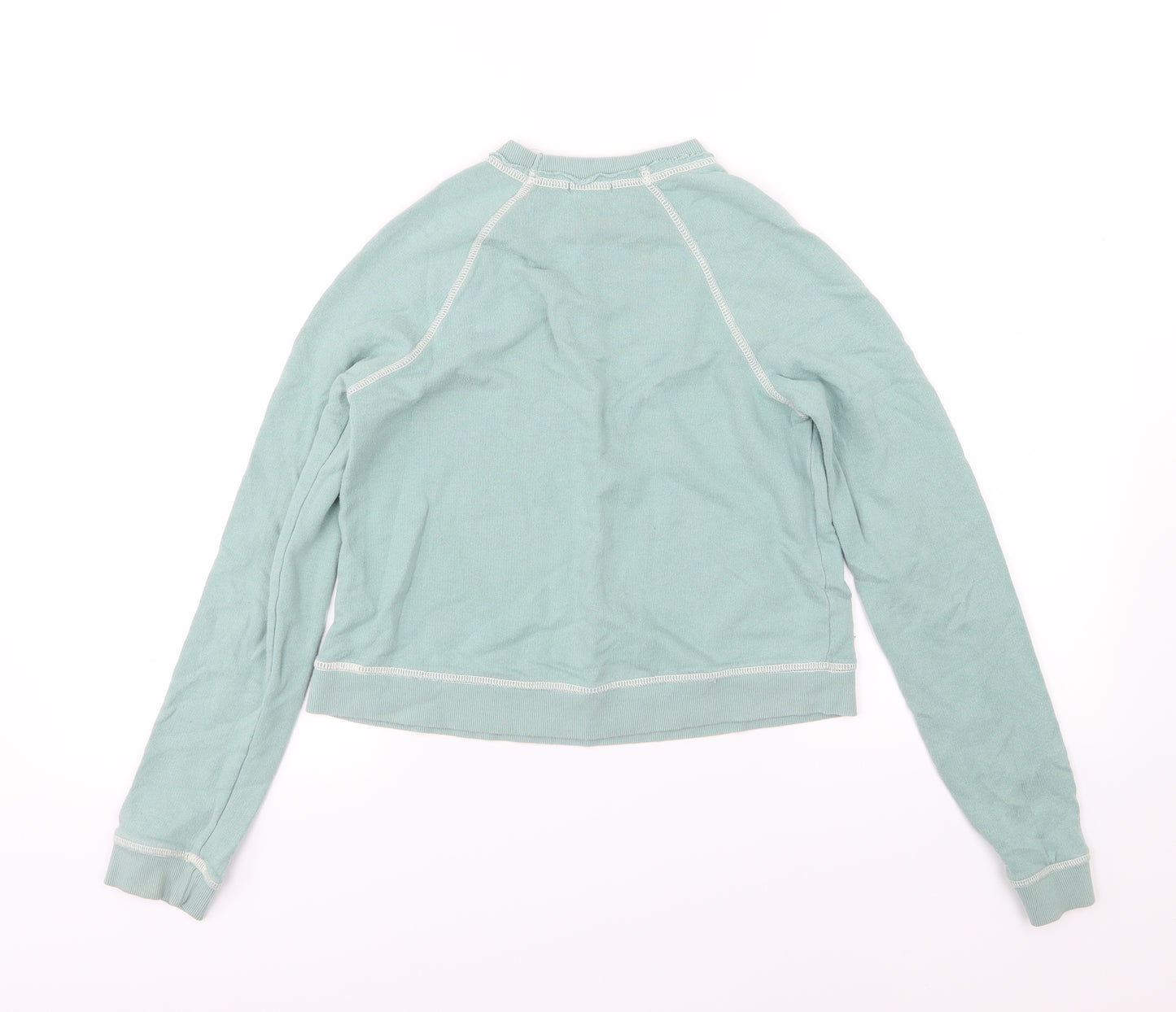 River Island Girls Green  Jersey Pullover Sweatshirt Size 11-12 Years  - Distressed