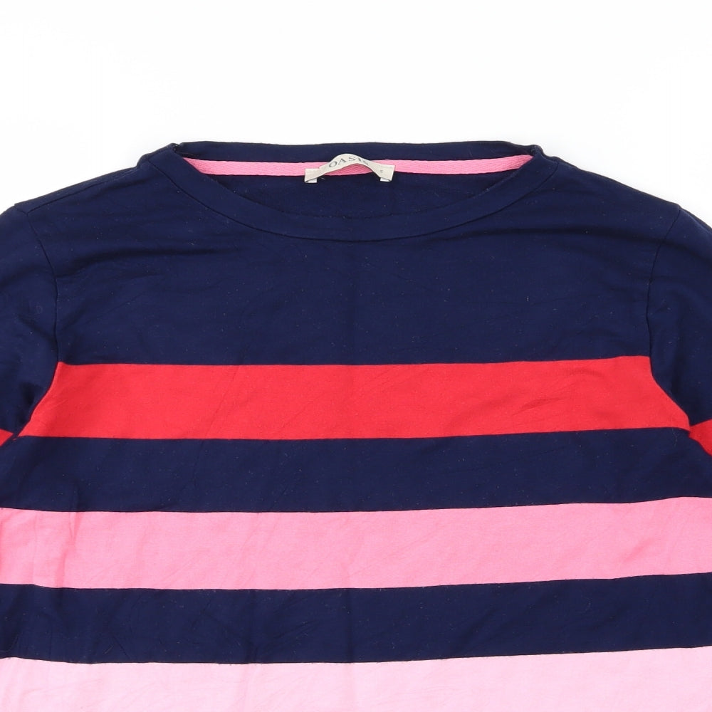 Oasis Womens Multicoloured Striped Jersey Pullover Sweatshirt Size S