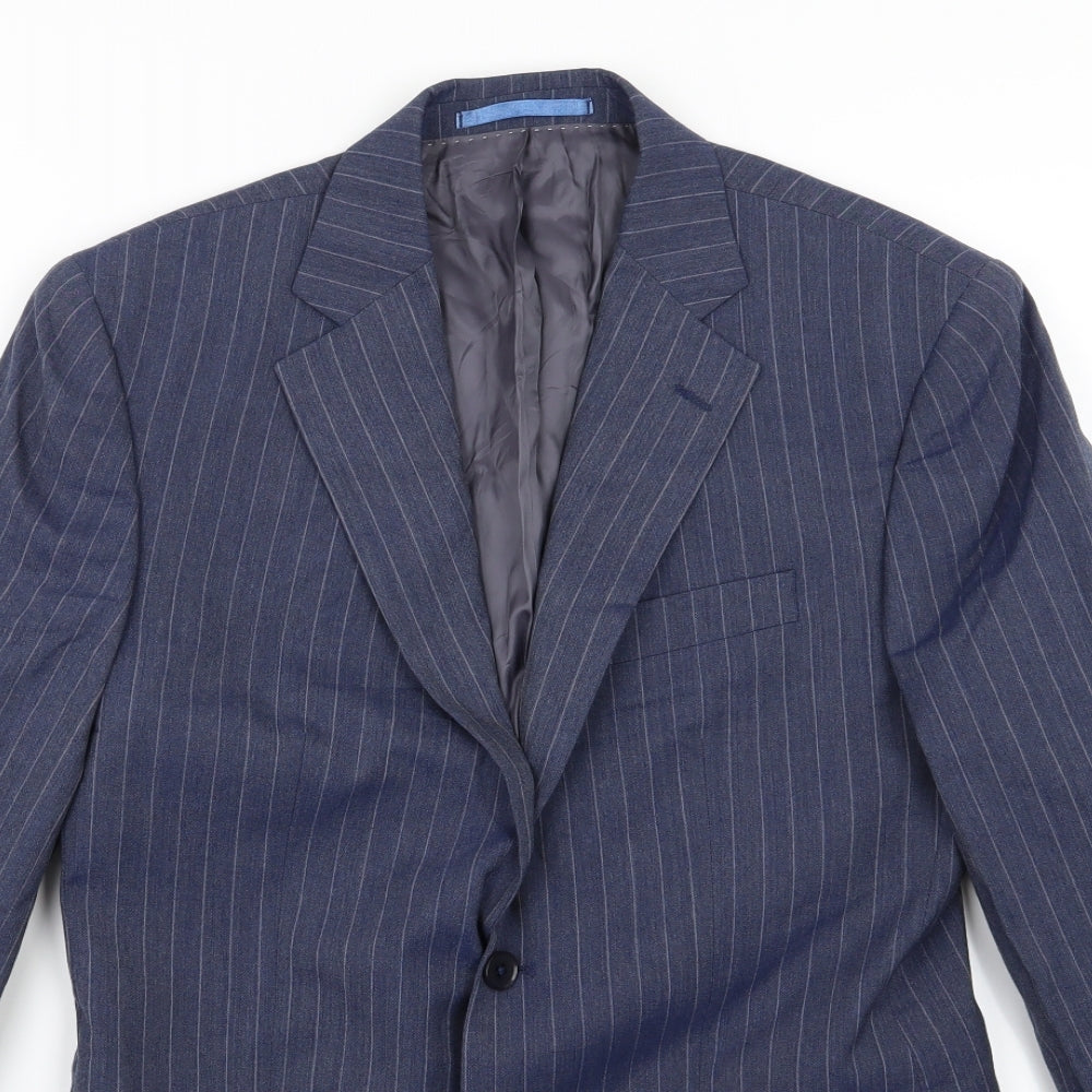 Charles Tyrwhitt Mens Blue Striped  Jacket Suit Jacket Size 38