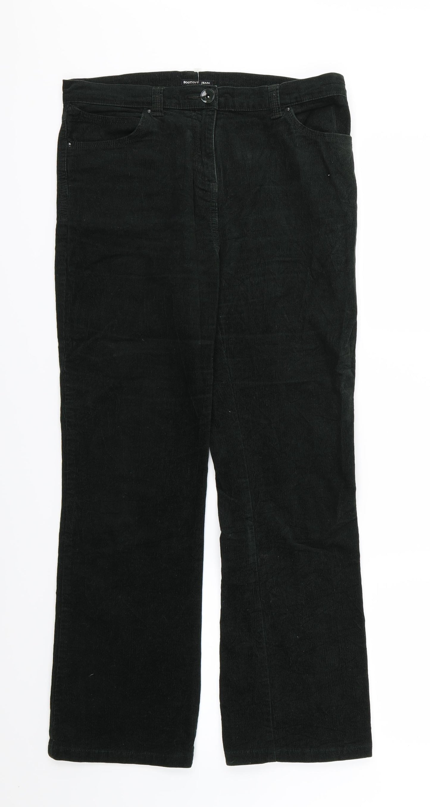 Marks and Spencer Womens Green  Corduroy Bootcut Jeans Size 10 L28 in