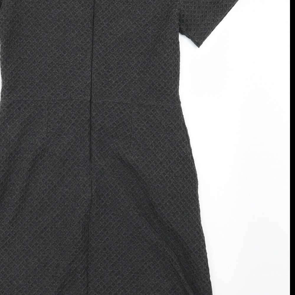 French Connection Womens Grey Argyle/Diamond  A-Line  Size 12