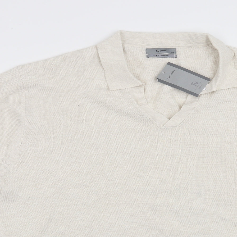 TU Mens Beige   Pullover Jumper Size XL