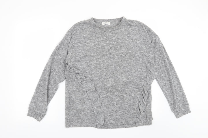 Papaya Womens Grey   Henley Sweatshirt Size 10
