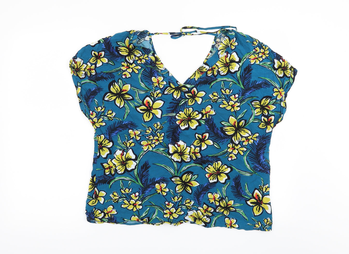 Matalan Womens Blue Floral  Basic Blouse Size 16