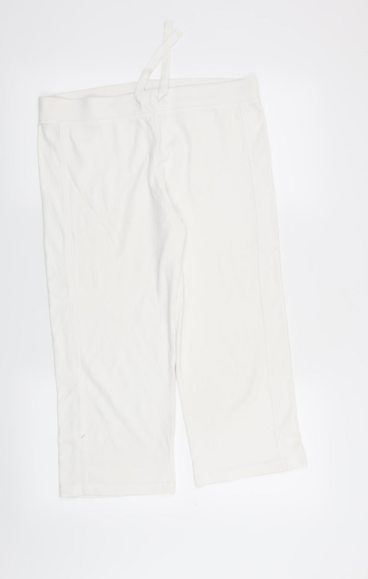 TU Womens White Sweatpants Trousers Size 12 L21 in