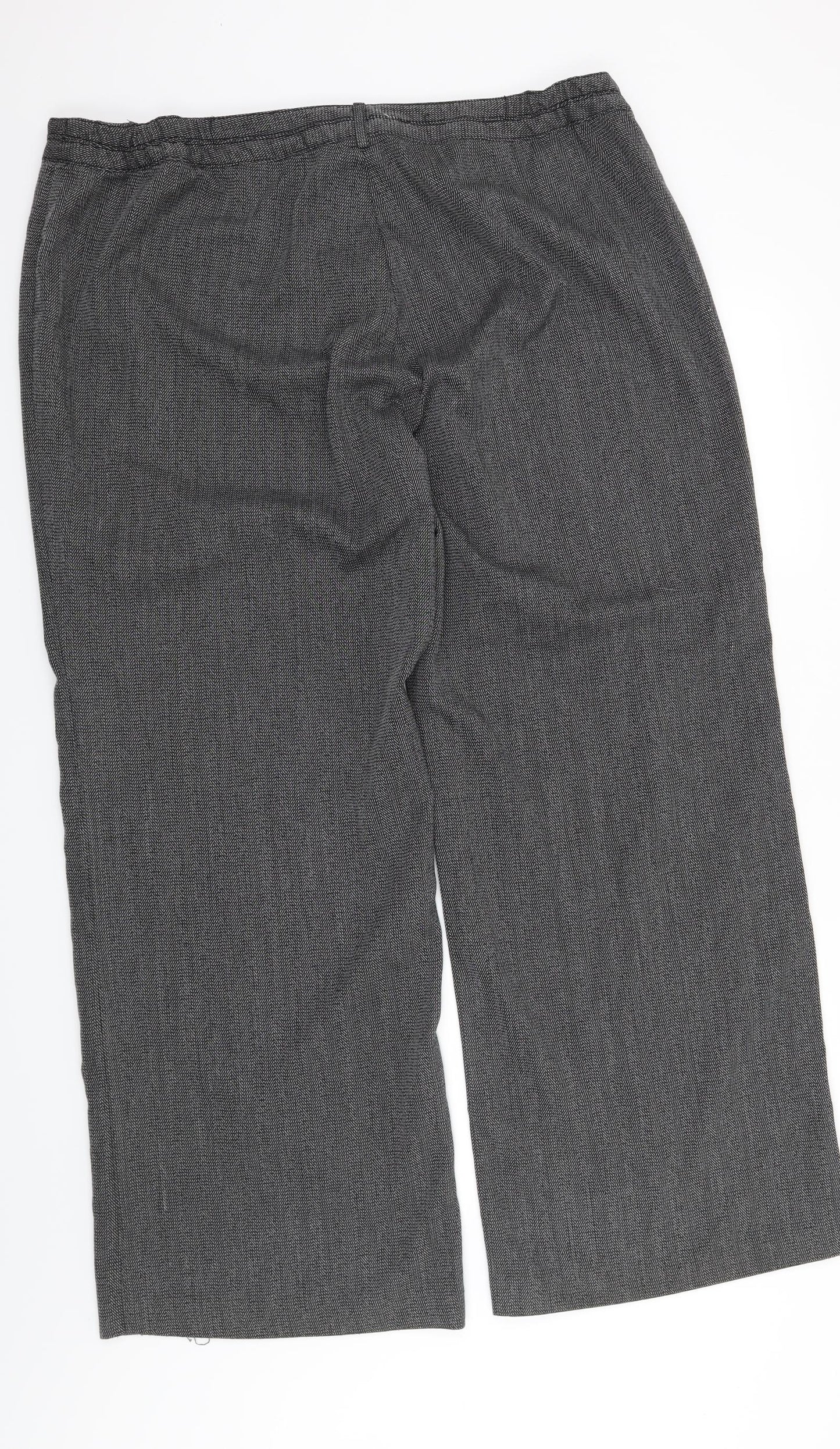 Simply Be Womens Grey Herringbone  Trousers  Size 22 L31 in