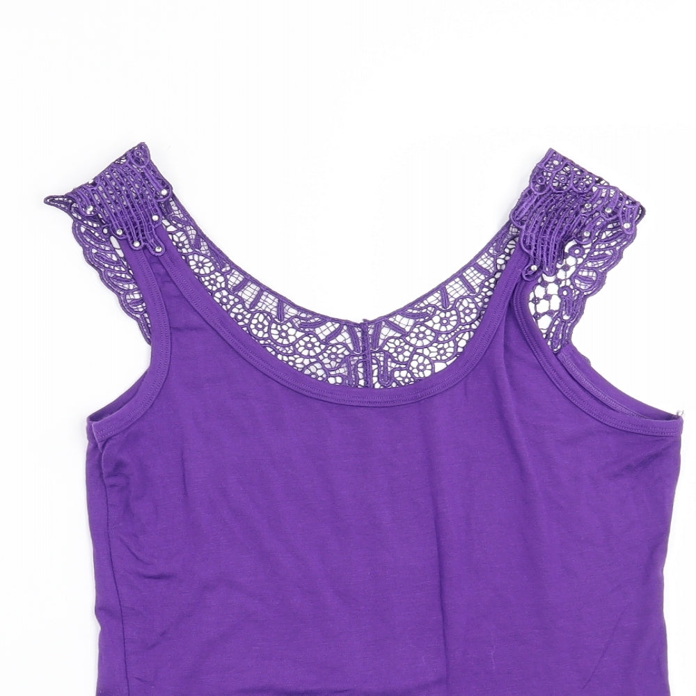 Preworn Womens Purple   Basic T-Shirt Size XL