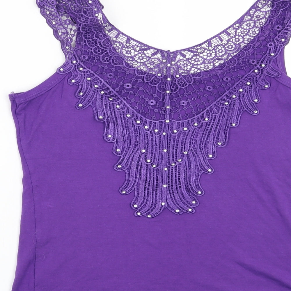 Preworn Womens Purple   Basic T-Shirt Size XL