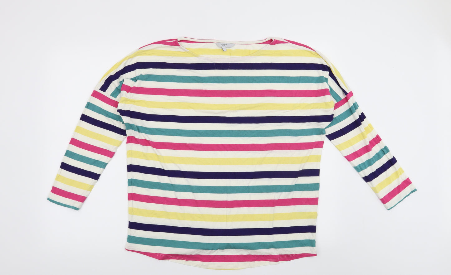 NEXT Womens White Striped  Basic Blouse Size 16
