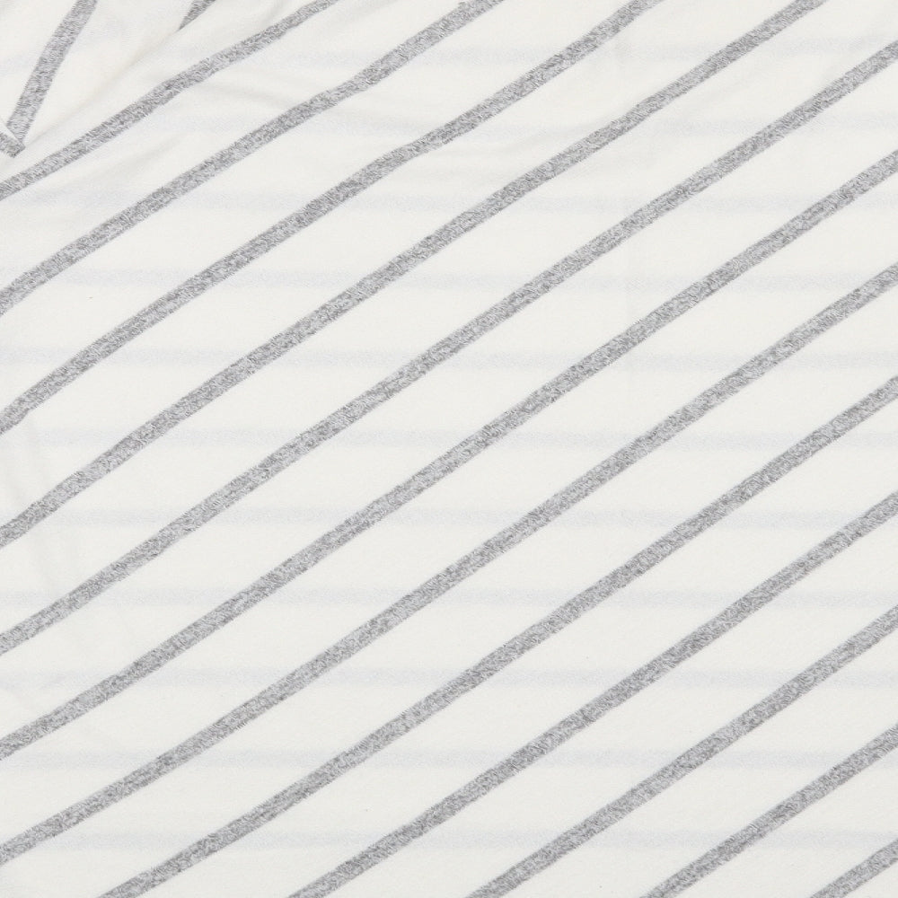 F&F Womens White Striped  Pullover Sweatshirt Size 16