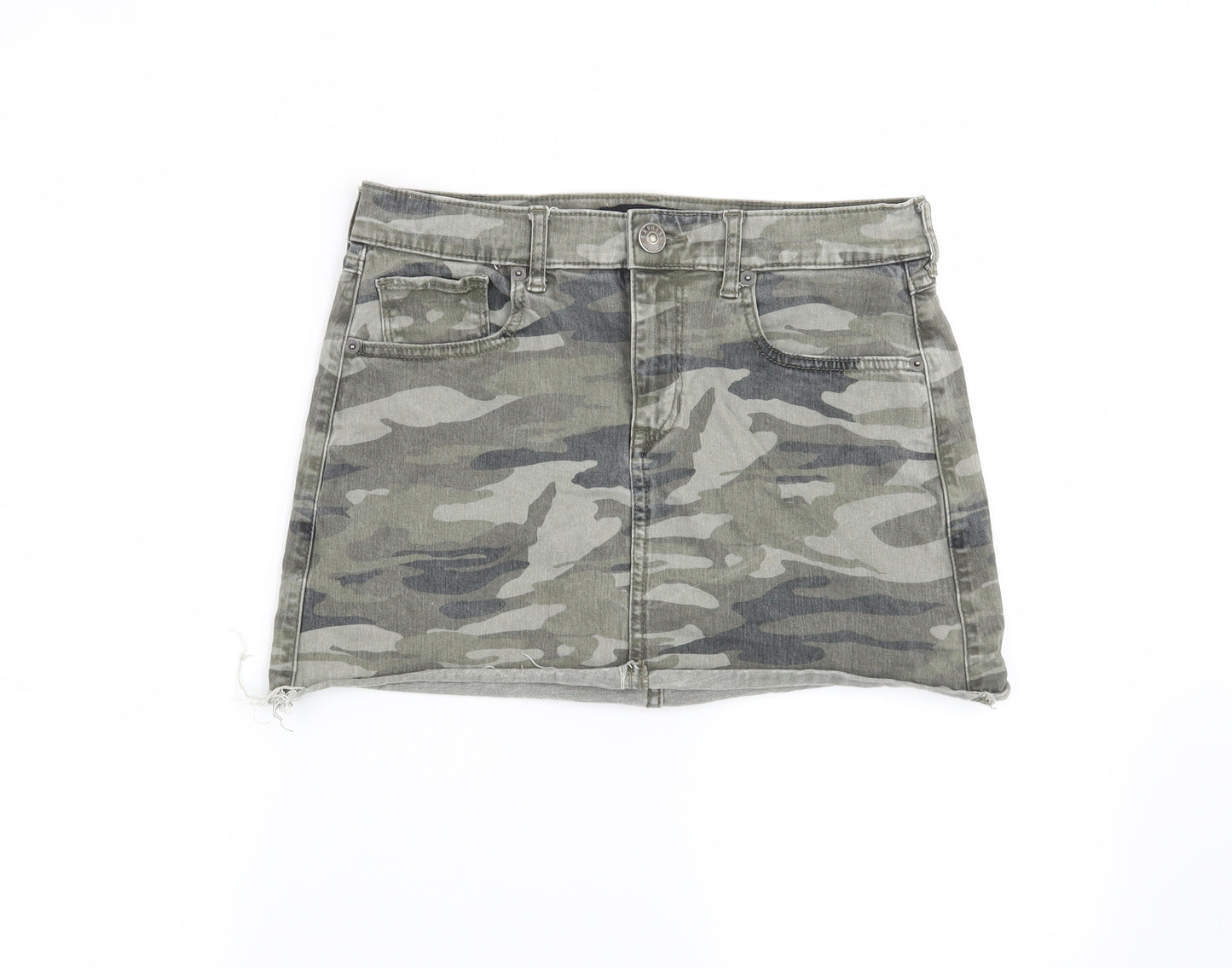Express Womens Green Camouflage  Mini Skirt Size 30 in