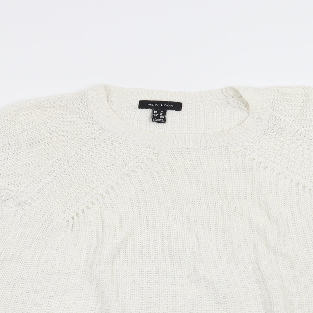 New Look Womens White   Pullover Jumper Size M