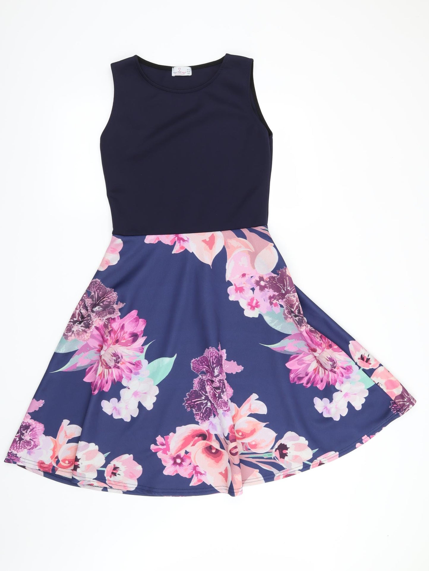 Want That Trend Womens Blue Floral  Fit & Flare  Size 10