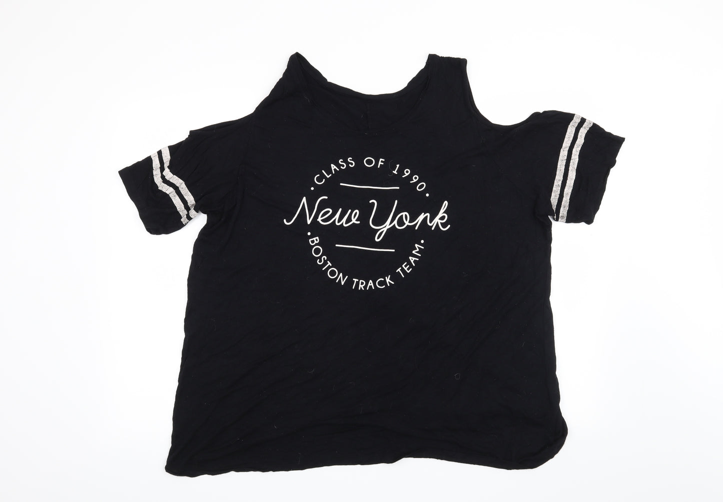 Yours Womens Black   Basic T-Shirt Size 22  - Class of 1990 New York