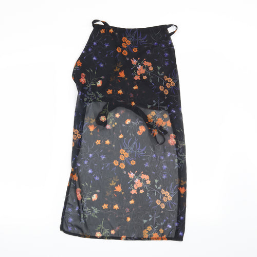 Missguided Womens Black Floral  Basic Blouse Size 8