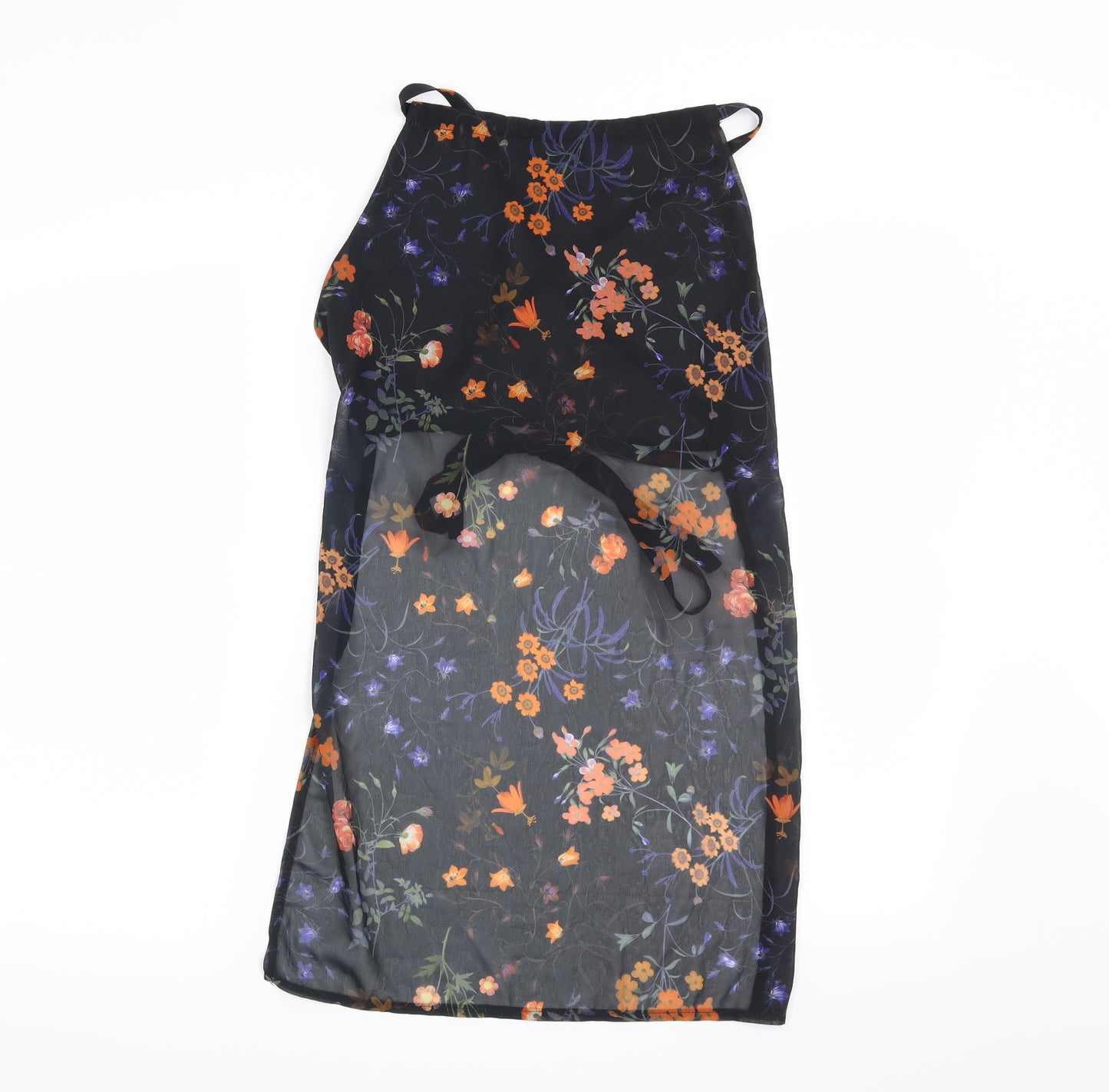 Missguided Womens Black Floral  Basic Blouse Size 8