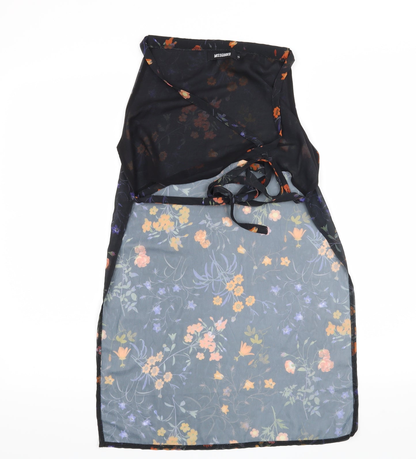 Missguided Womens Black Floral  Basic Blouse Size 8