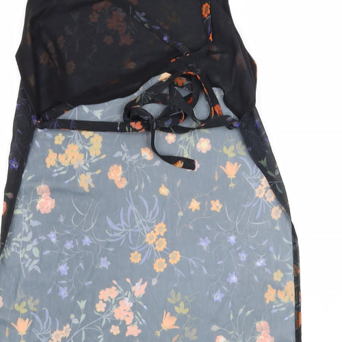 Missguided Womens Black Floral  Basic Blouse Size 8