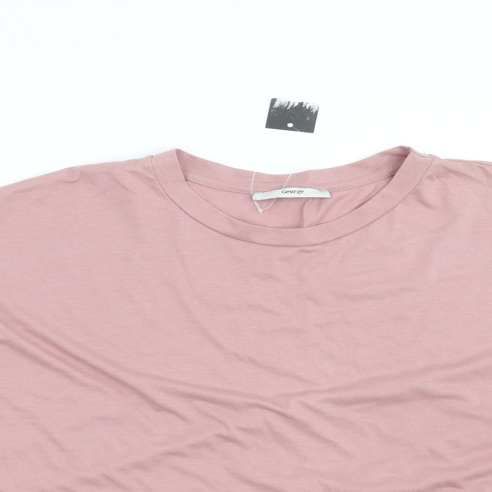 George Womens Pink Floral  Basic T-Shirt Size 18