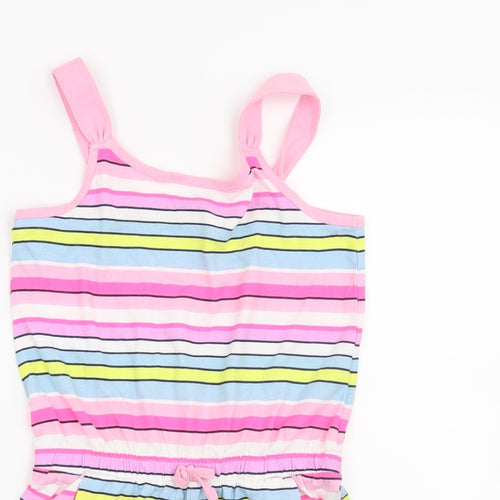 George Girls Pink Striped  Playsuit One-Piece Size 9-10 Years