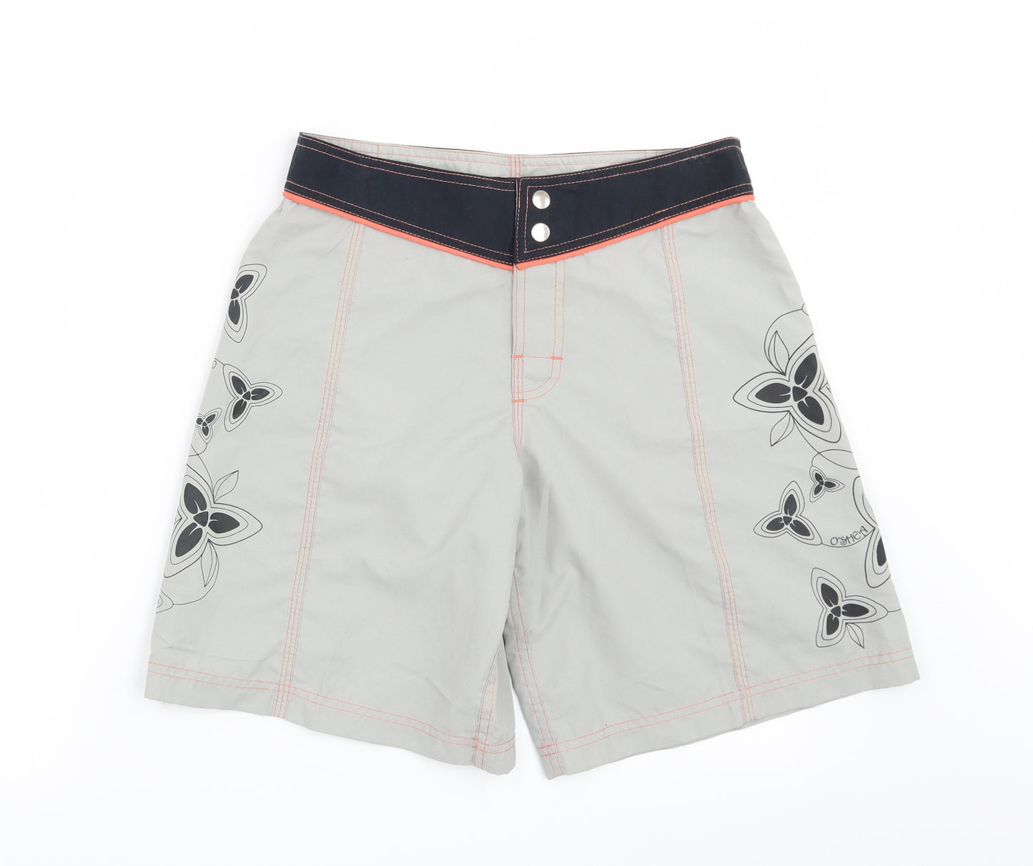 Preworn Womens Grey Floral  Bermuda Shorts Size S