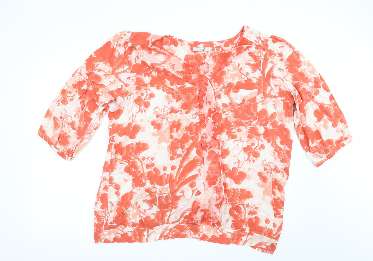 NEXT Womens Red Geometric  Basic Blouse Size 22