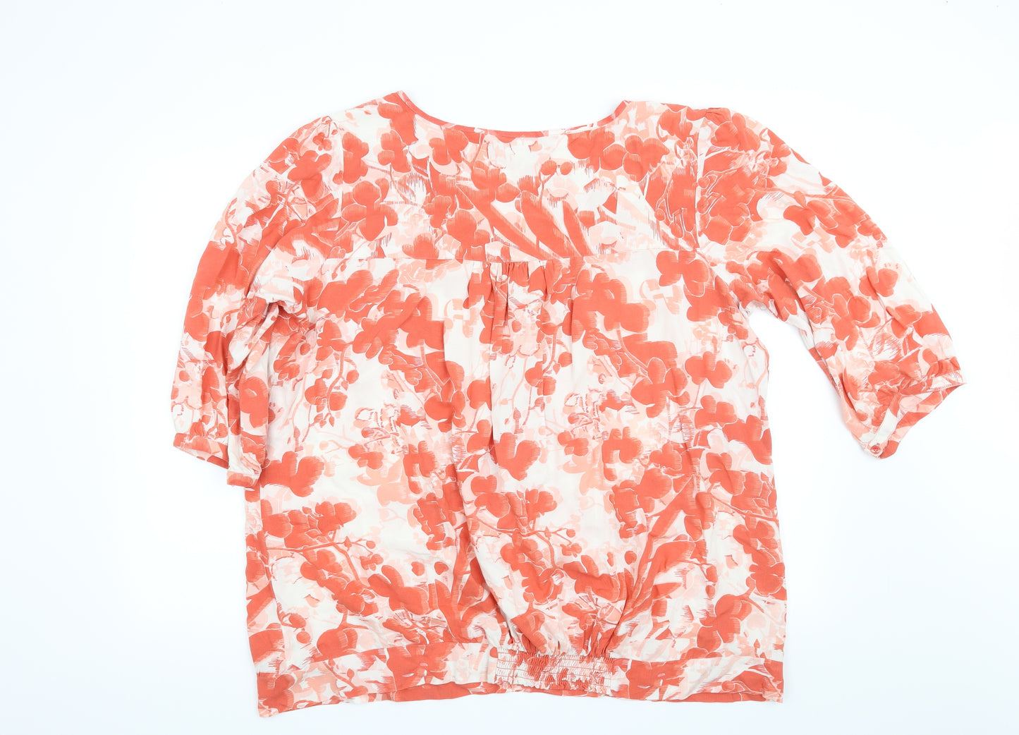 NEXT Womens Red Geometric  Basic Blouse Size 22