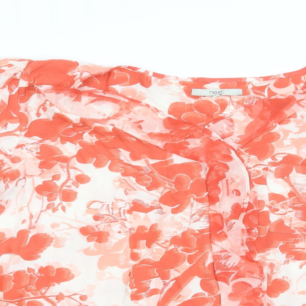 NEXT Womens Red Geometric  Basic Blouse Size 22