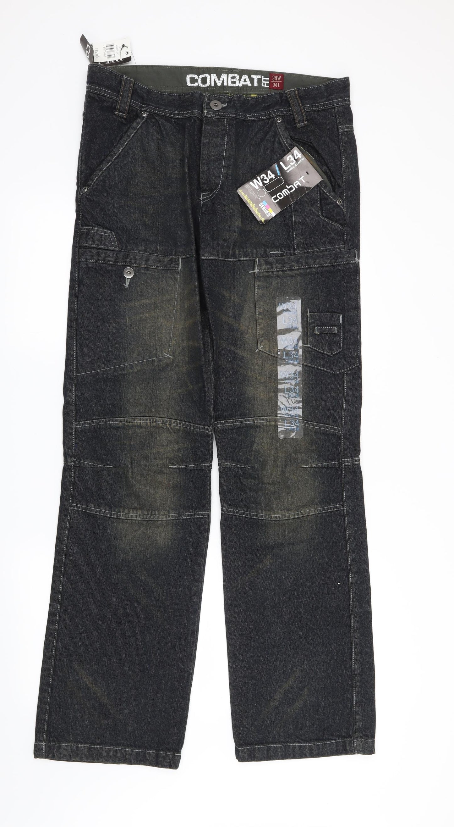 Denim CO Mens Blue   Straight Jeans Size 34 in L34 in