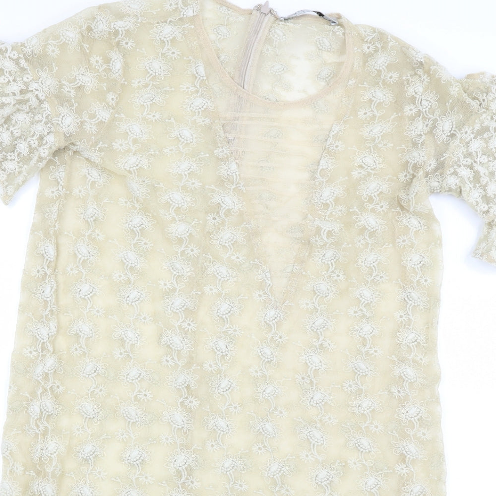 all saints  Womens Beige   Basic Blouse Size XS