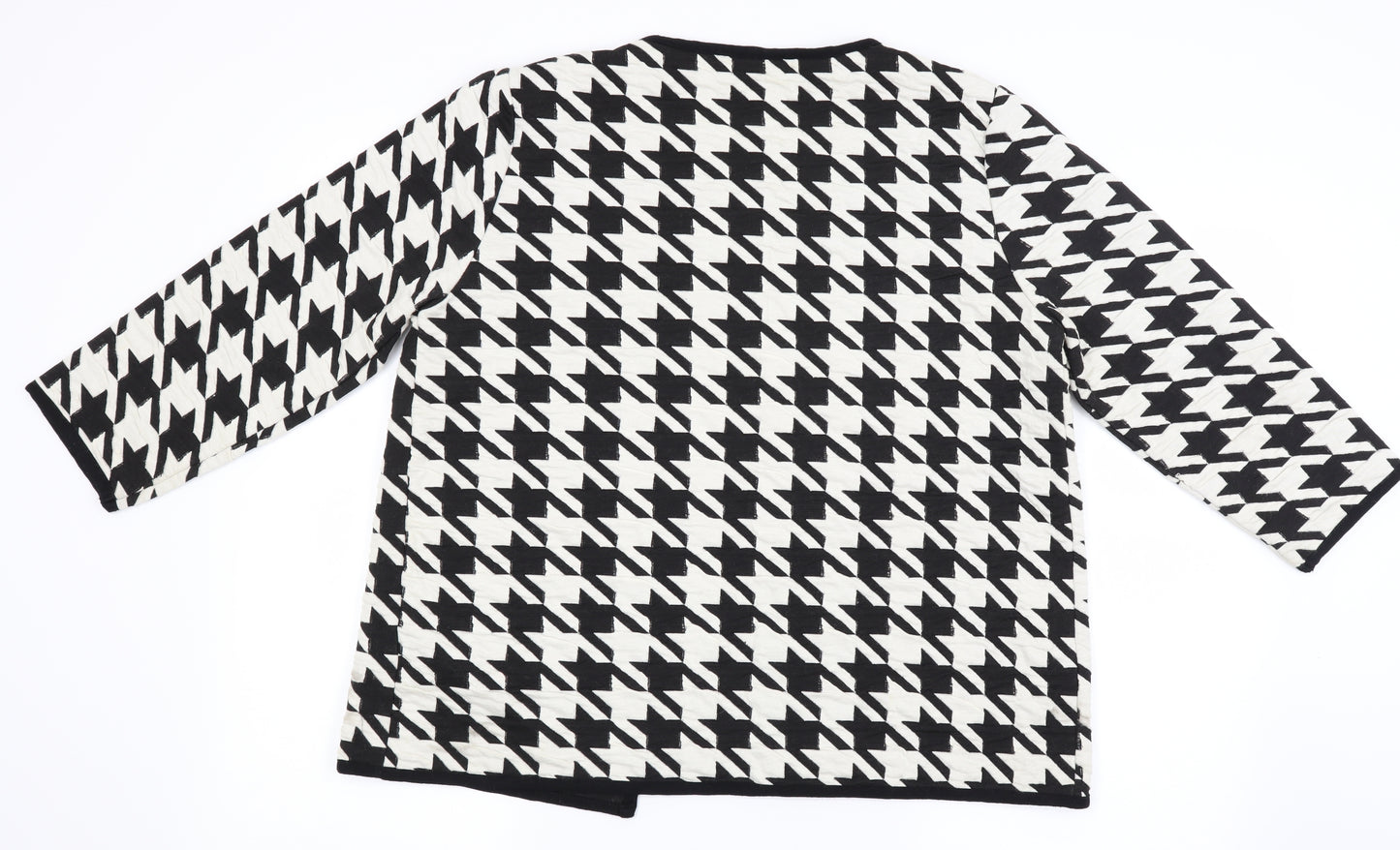 F&F Womens Ivory Houndstooth  Cardigan Jumper Size 12