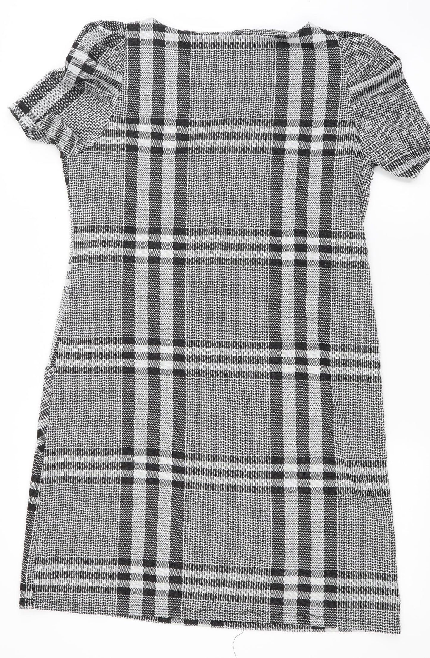 Dorothy Perkins Womens Grey Check  A-Line  Size 10