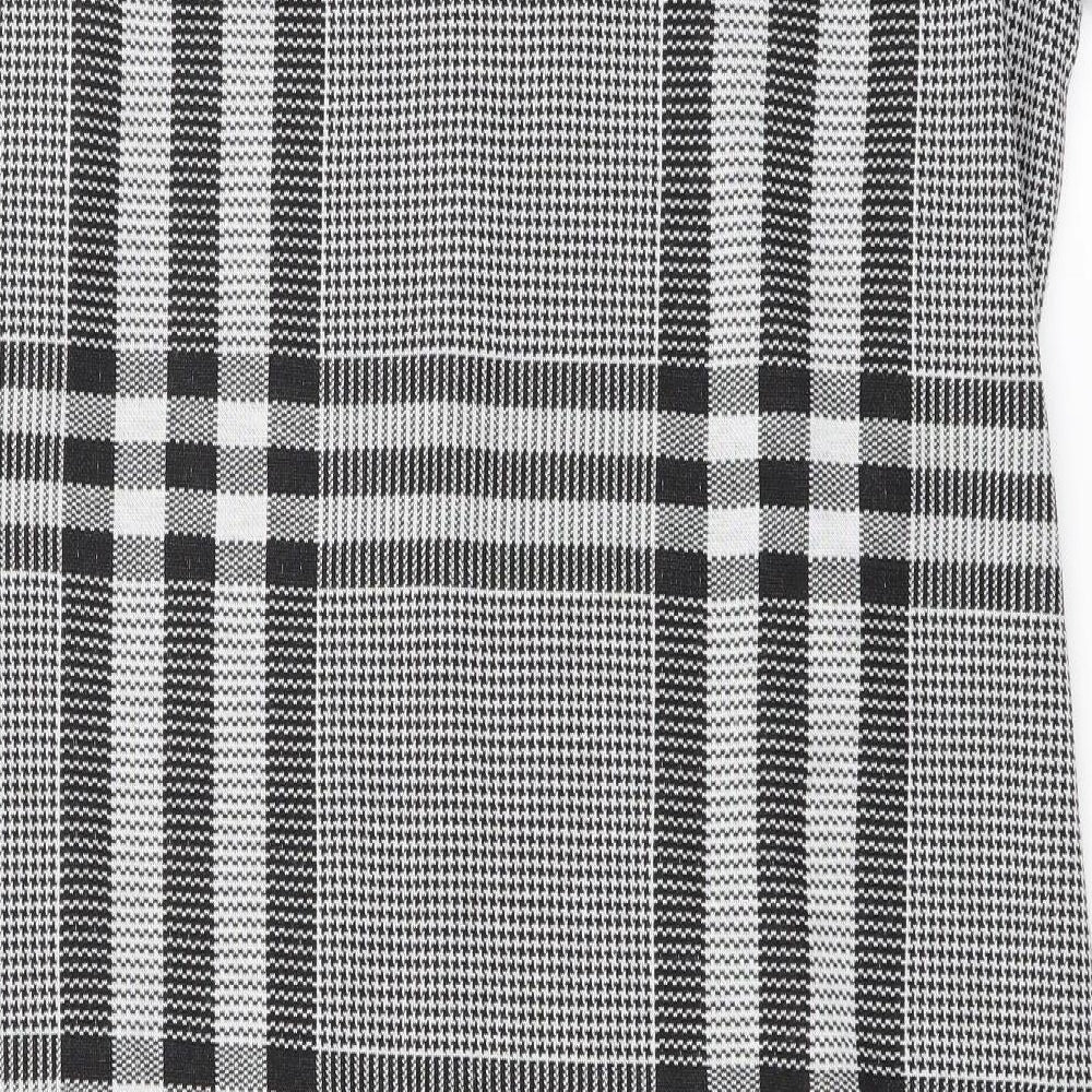 Dorothy Perkins Womens Grey Check  A-Line  Size 10