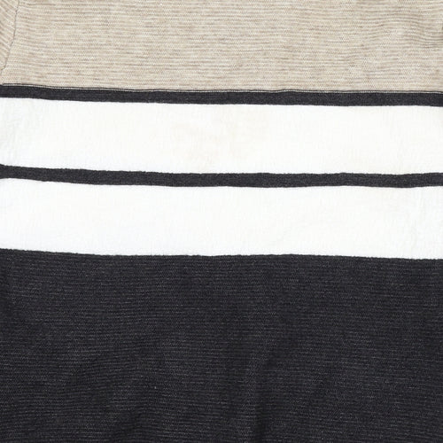 Preworn Womens Black Striped  Pullover Jumper Size L