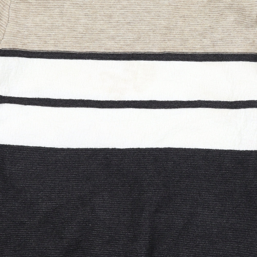 Preworn Womens Black Striped  Pullover Jumper Size L